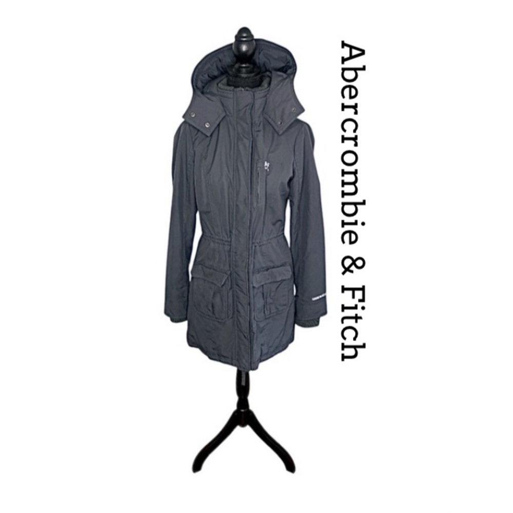 Abercrombie & Fitch All Season Weather Warrior Gray Hooded Jacket Womens S EUC!
